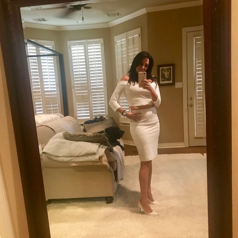 BCBG Crop Top Skirt Set